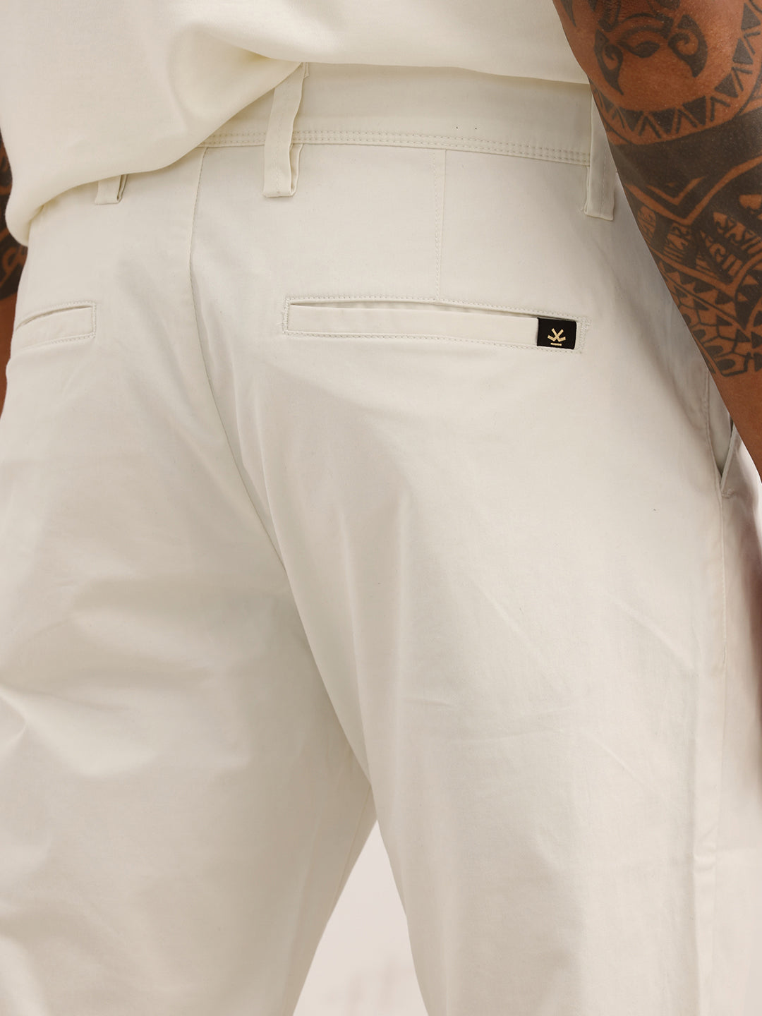 Classic Solid Straight Fit Trouser | White