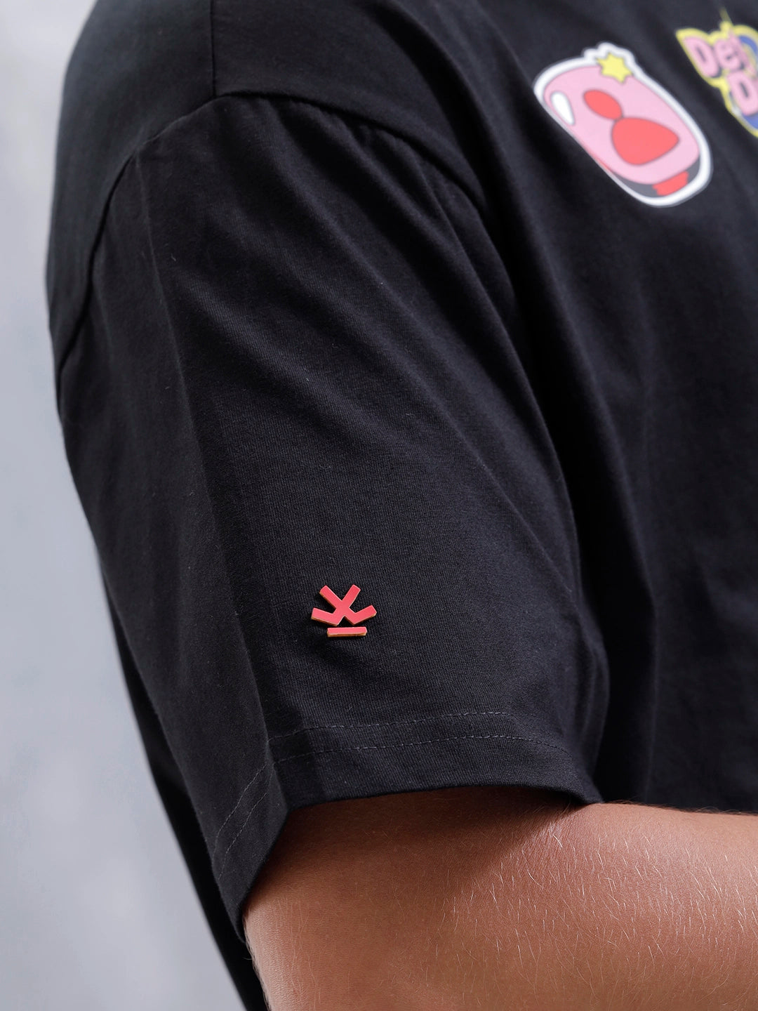 Casual Men Oversized Fit Tee With Graphic | Black