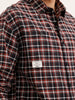 Oversized Fit Double Pocket Checkered Shirt | Black