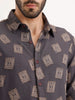 Regular Fit AOP Jacquard Shirt | Grey
