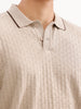 Slim Fit Textured T-Shirt  | Khaki