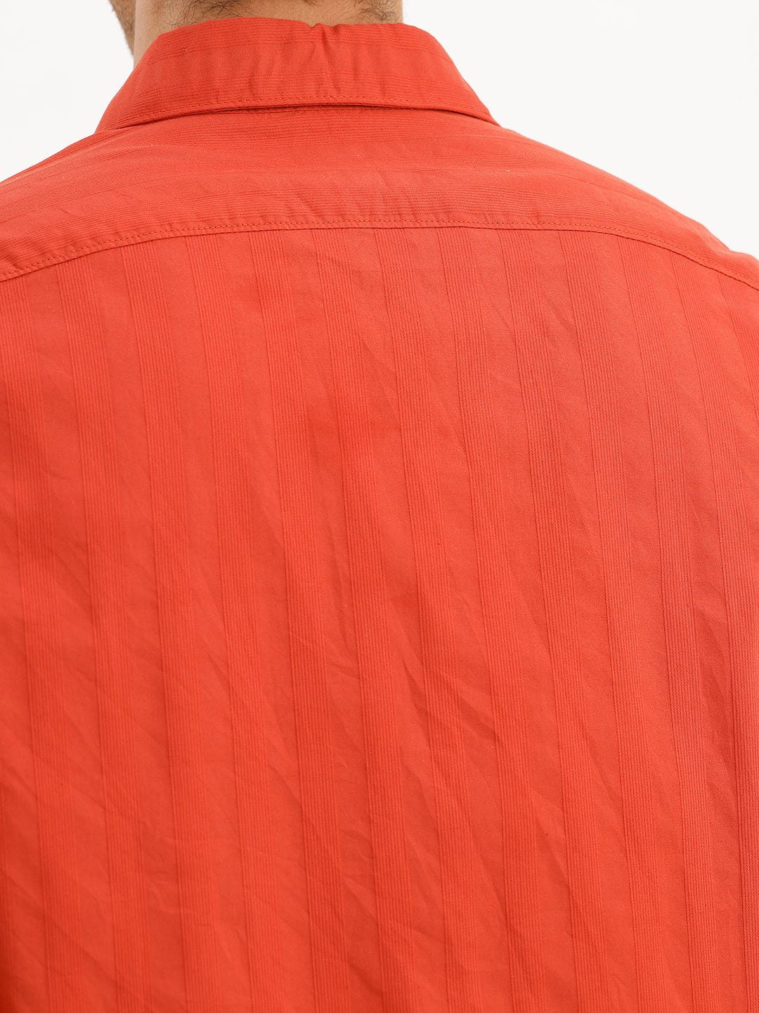 Solid Textured Full Sleeve Shirt | Red