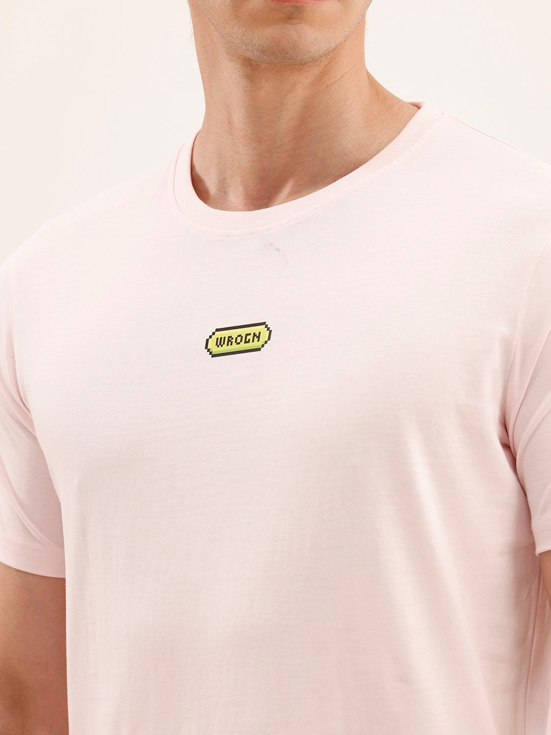 Slim Fit Placement Printed T-Shirt | Pink