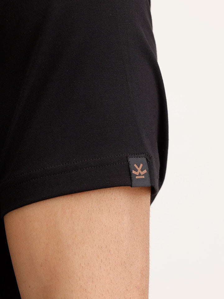 Solid Slim Fit T-Shirt | Black