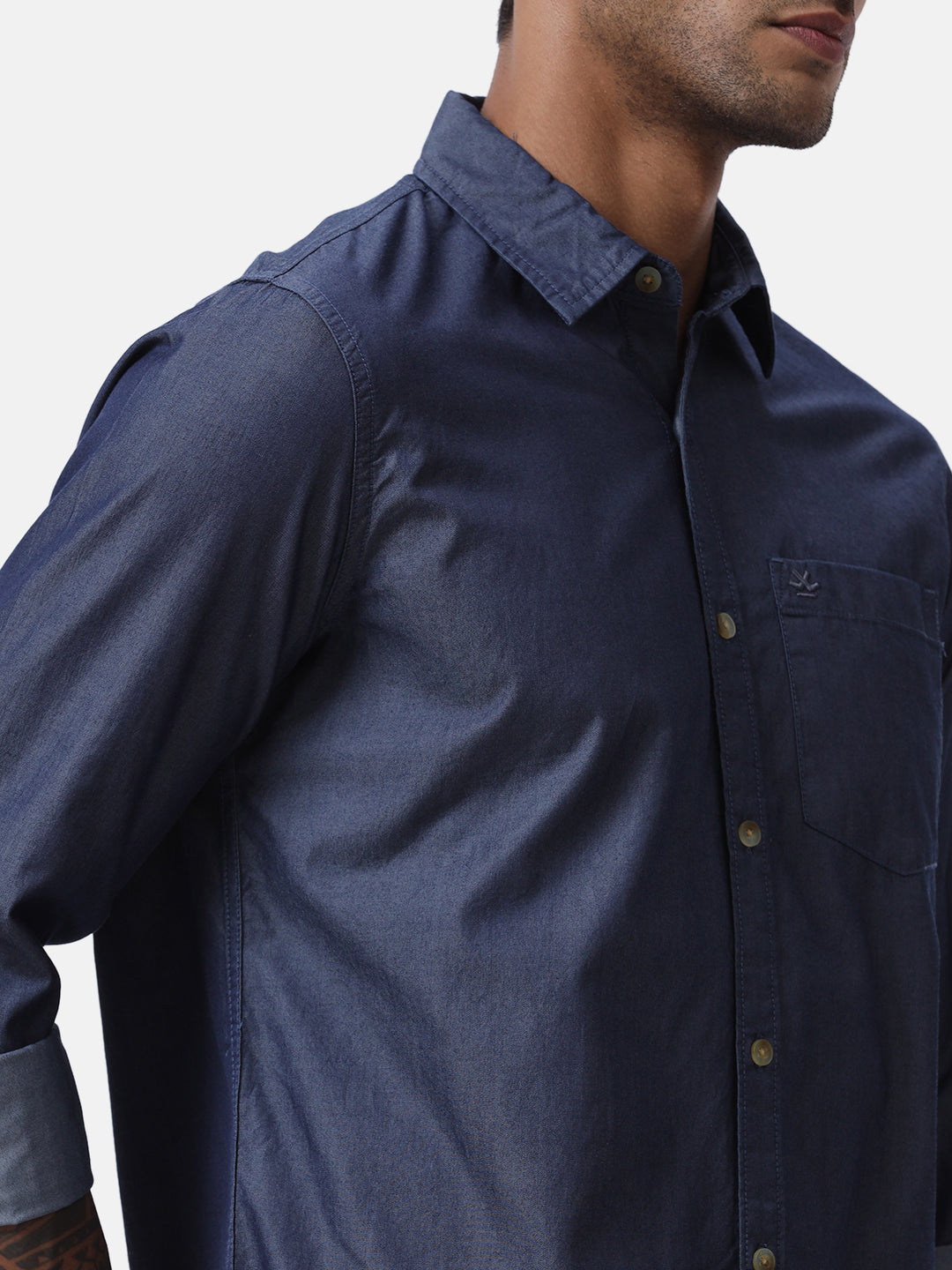 Navy Blue Denim Shirt