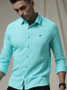 Solid Woven Aqua Shirt