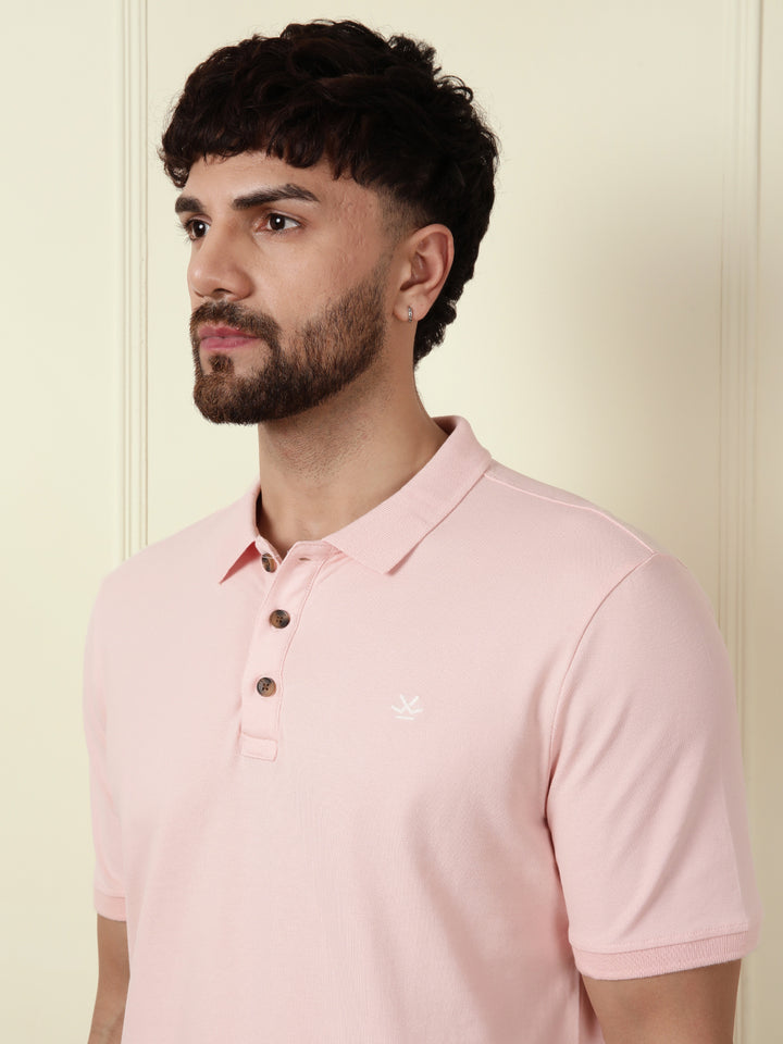 Solid Power Stretch Polo | Pink