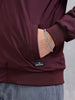 Men's Casual Solid Bomber Jacket | Maroon