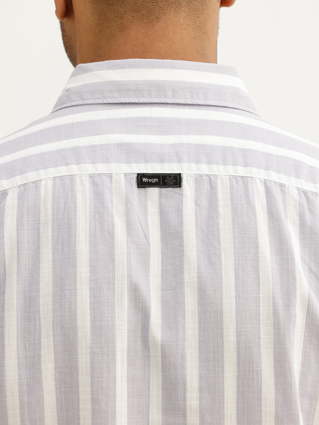 Regular Fit Striped Full Sleeve Shirt | Purple