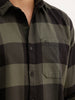 Regular Fit Full Sleeve Checkered Shirt | Green