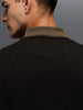 Men's casual comfort fit Black jacket with constrast details | Black