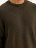 Comfort Fit Textured Knited Sweater | Olive