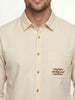Comfort Fit Placement Printed Shirt | Beige
