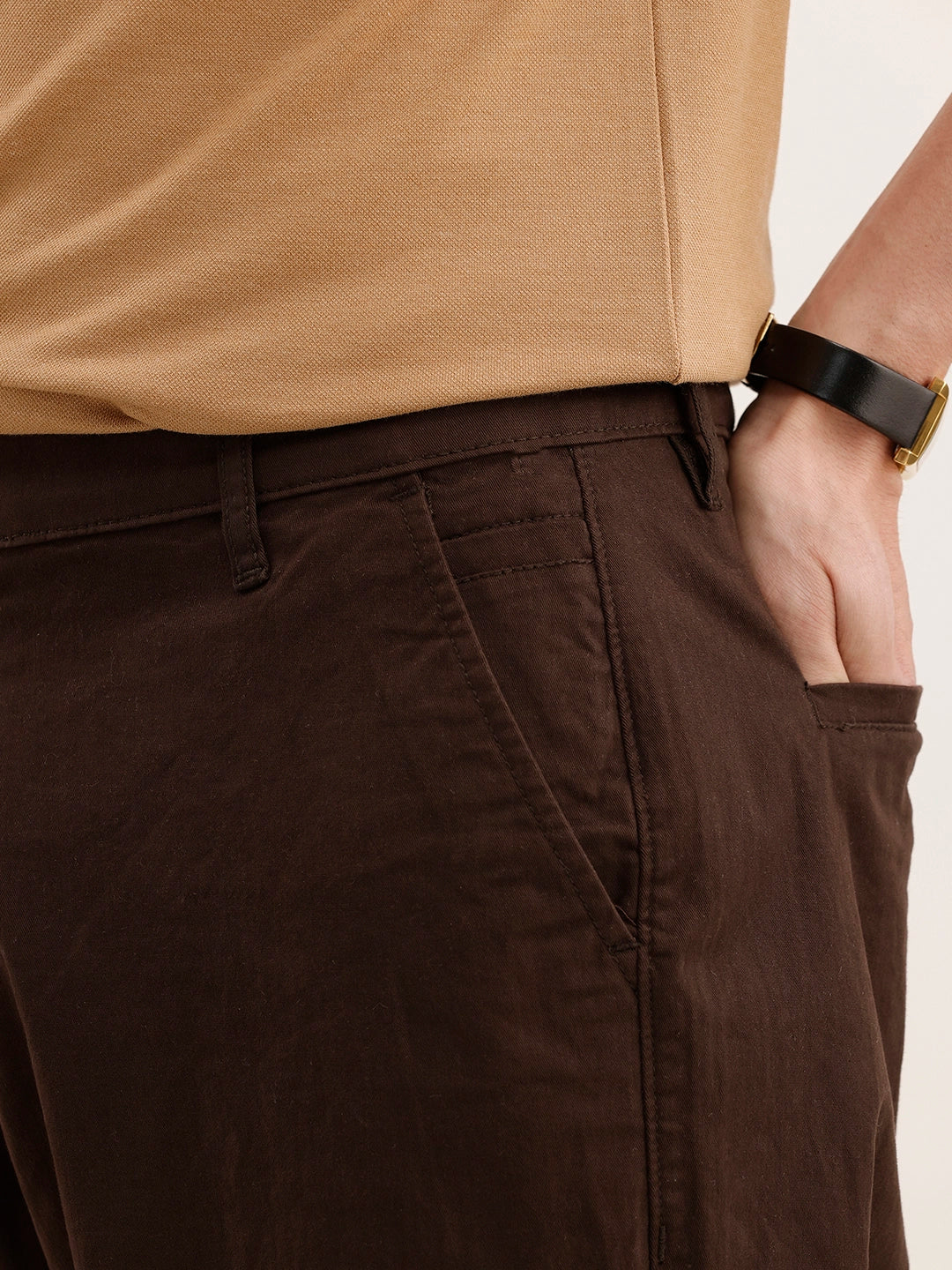 Anti Fit Solid Trouser | Brown