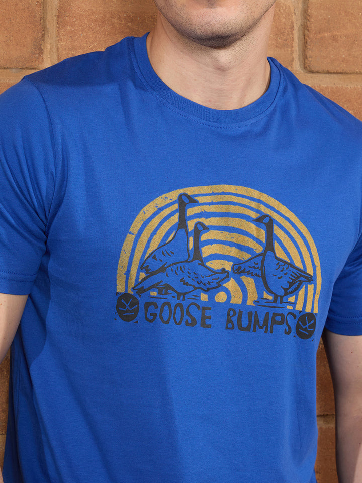 Flock Printed Slim Fit T-Shirt | Blue