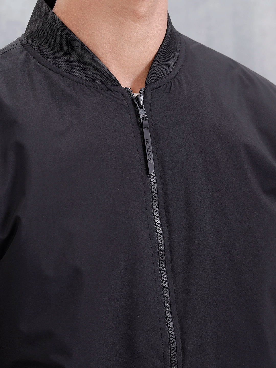 Men's Casual Solid Bomber Jacket | Black