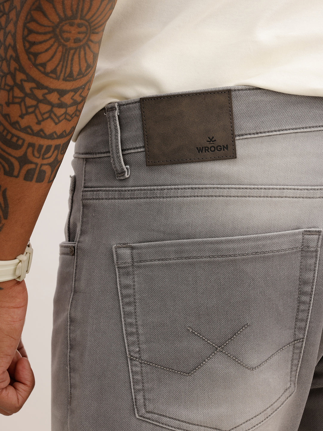 Skinny Fit Heavy Faded Denim Jeans | Grey