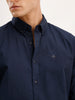 Slim Fit Solid Shirt | Navy Blue