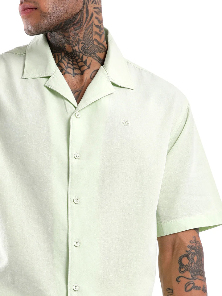 Mint Resort Collar Solid Shirt