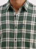 Regular Fit Checkered Full Sleeve Shirt | Dark Green