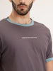 Contrast Collar Slim Fit T-Shirt | Dark Grey
