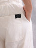 Striped Loose Fit Trousers | White