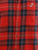 Slim Embroidery Detail Checkered Shirt | Red