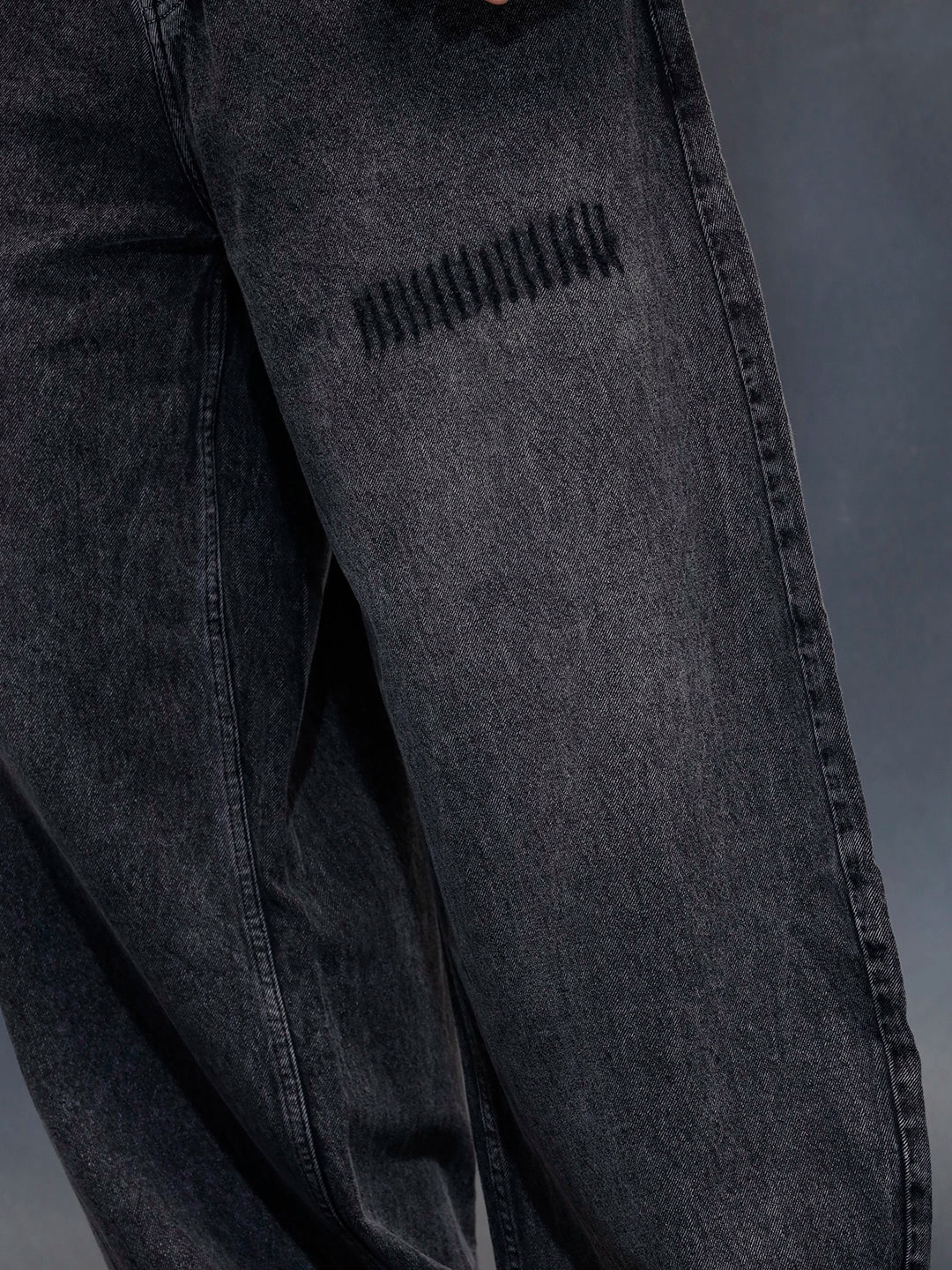Men's Baloon fit jeans with details  | Dark Grey