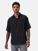 Vertical Striped Black Casual Shirt