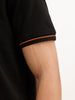 Solid Slim Fit Tipping Detail Polo T-Shirt | Black