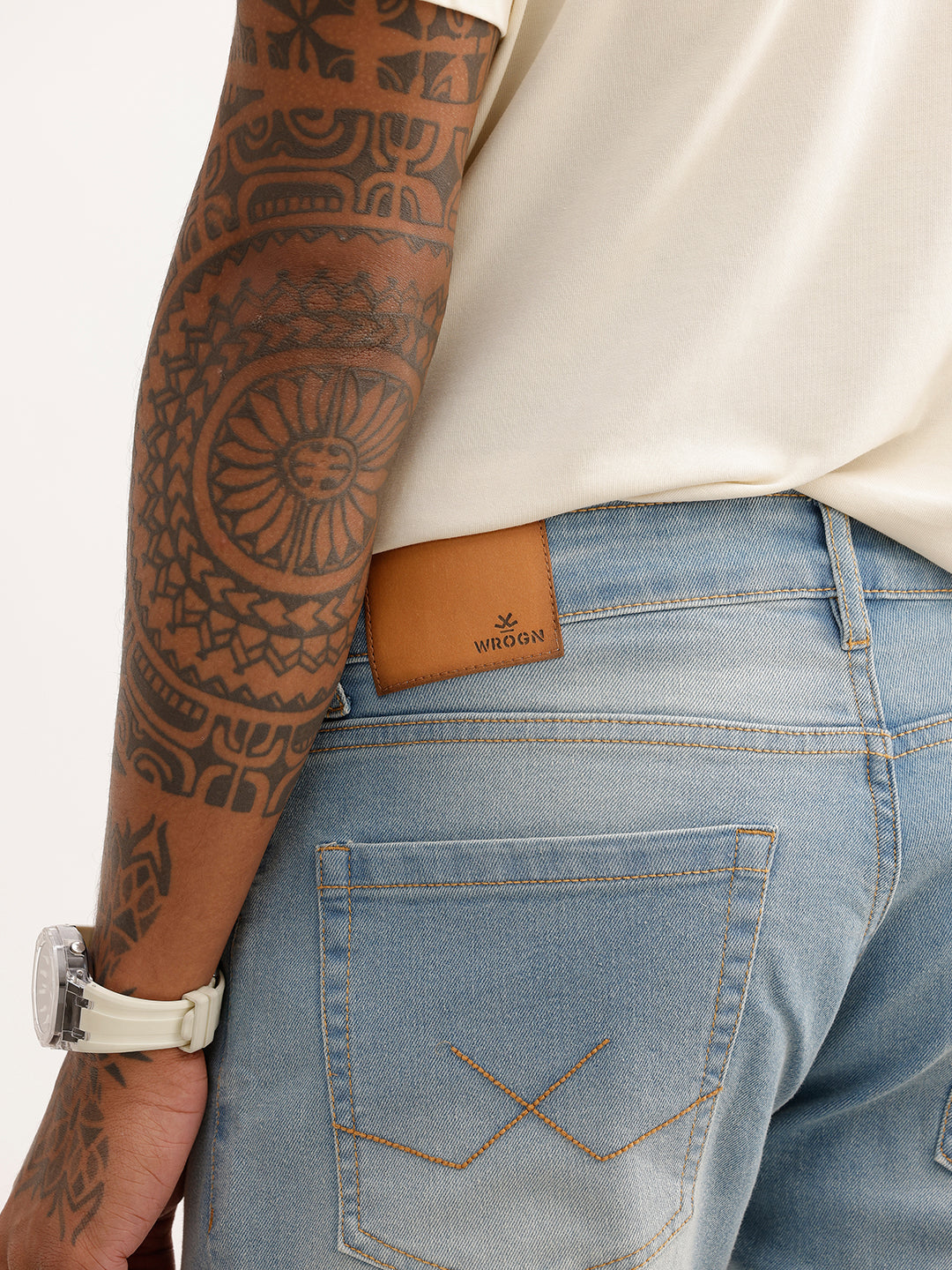 Slim Fit Light Faded Denim Jeans | Light Blue
