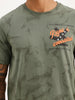 Slim Fit Placement Puffer Printed T-Shirt | Green
