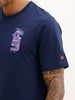 Comfort Fit Placement Printed T-Shirt | Blue