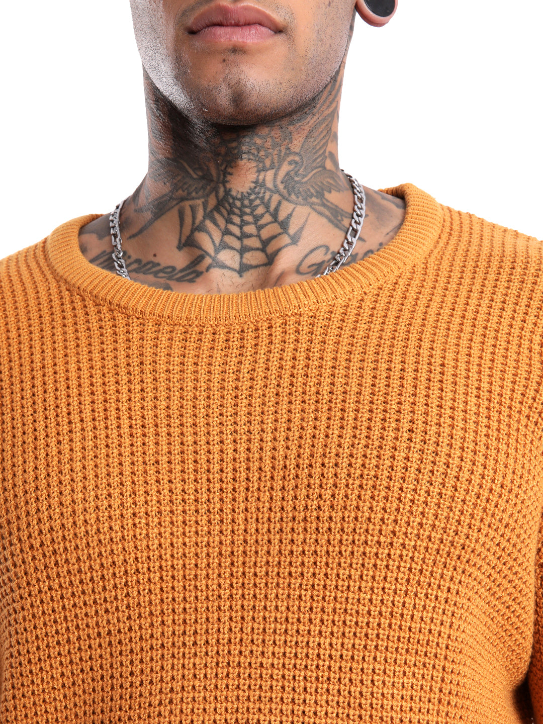 Waffle Knit Mustard Pullover Sweater Wrogn