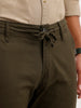 Solid Straight Fit Trouser | Olive