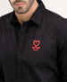 Slim Fit Placement Printed Shirt | Black