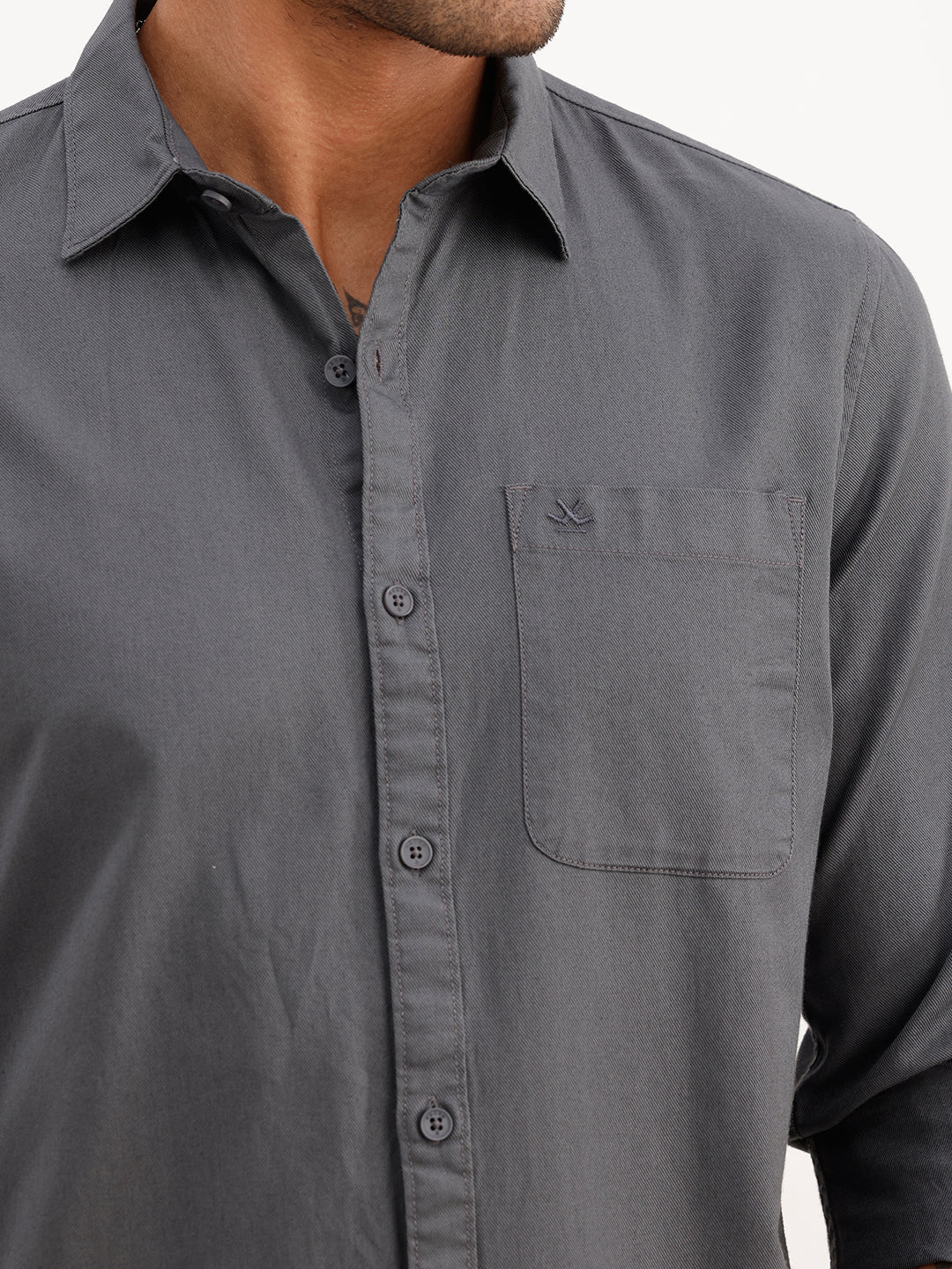 Solid Regular Fit Full Sleeve Shirt | Grey | WWSH0853MAZ