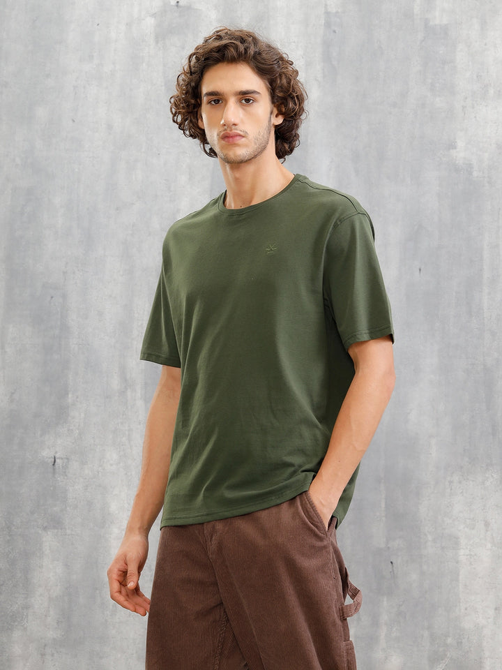 Solid Oversized T-Shirt | Olive