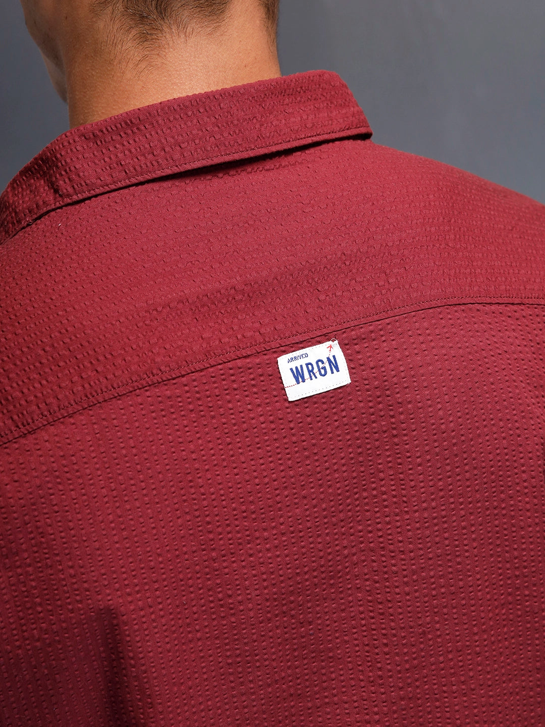 Textured Men's Casual Regualr Fit Shirt | Maroon