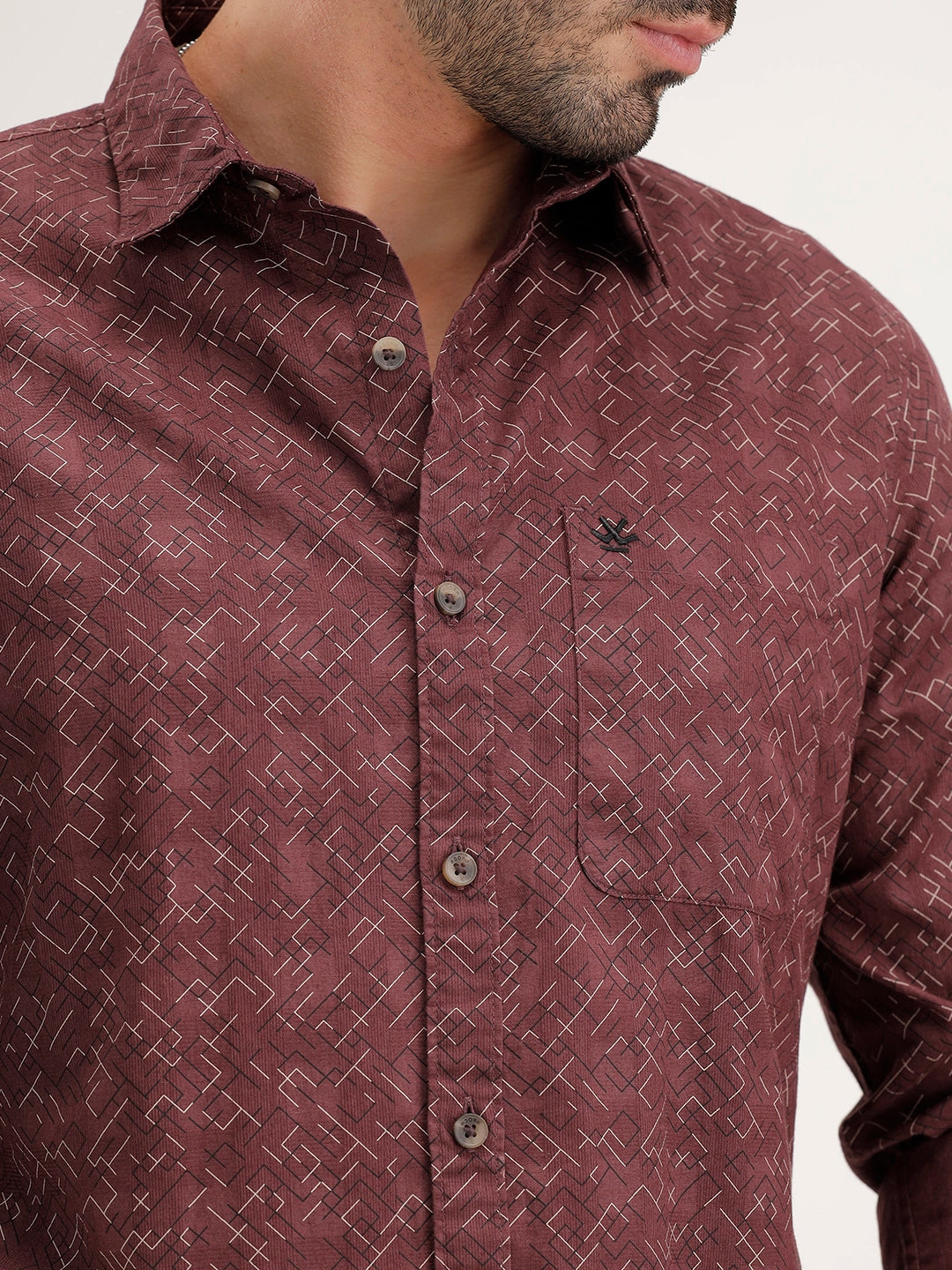 Regular Fit AOP Shirt | Brown