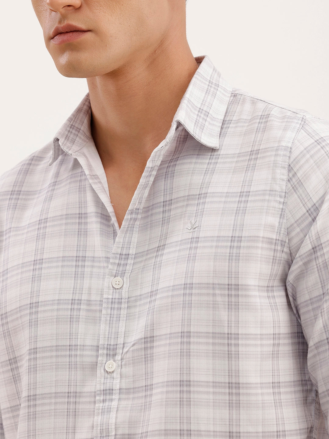 Regular Fit Checkered Shirt | Off White