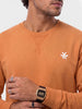 Solid Placement Printed Sweatshirt | Orange