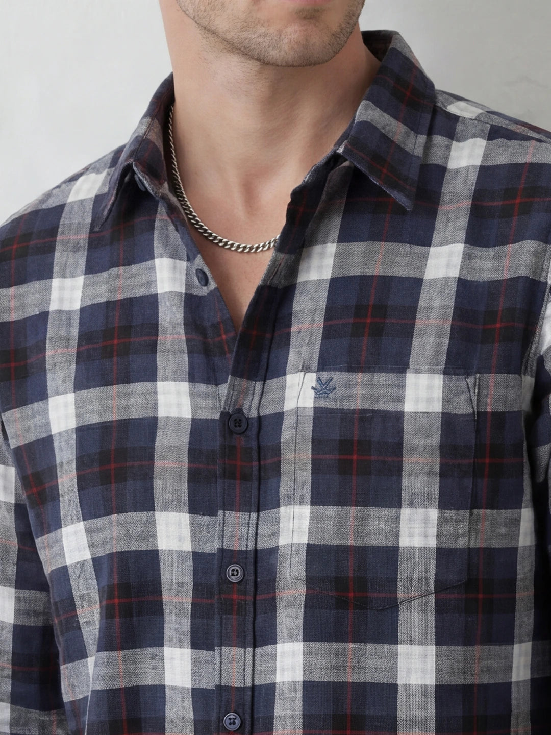 Classic Regular Fit Checkered Shirt | Blue