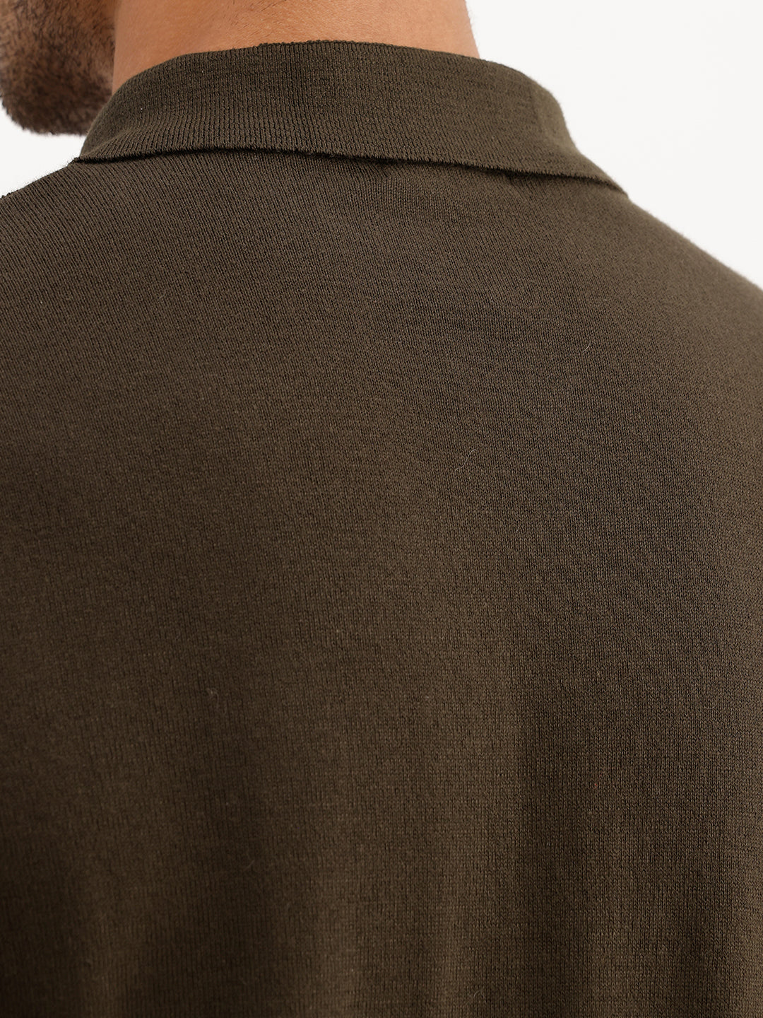 Textured Slim Fit Polo T-Shirt | Olive
