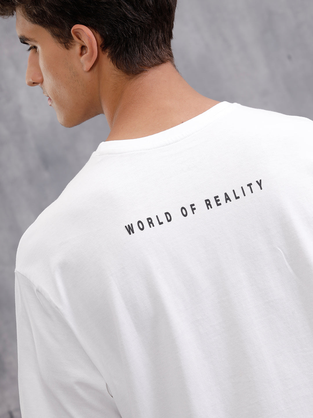 Placement Printed Oversized Fit Cotton T-Shirt | White