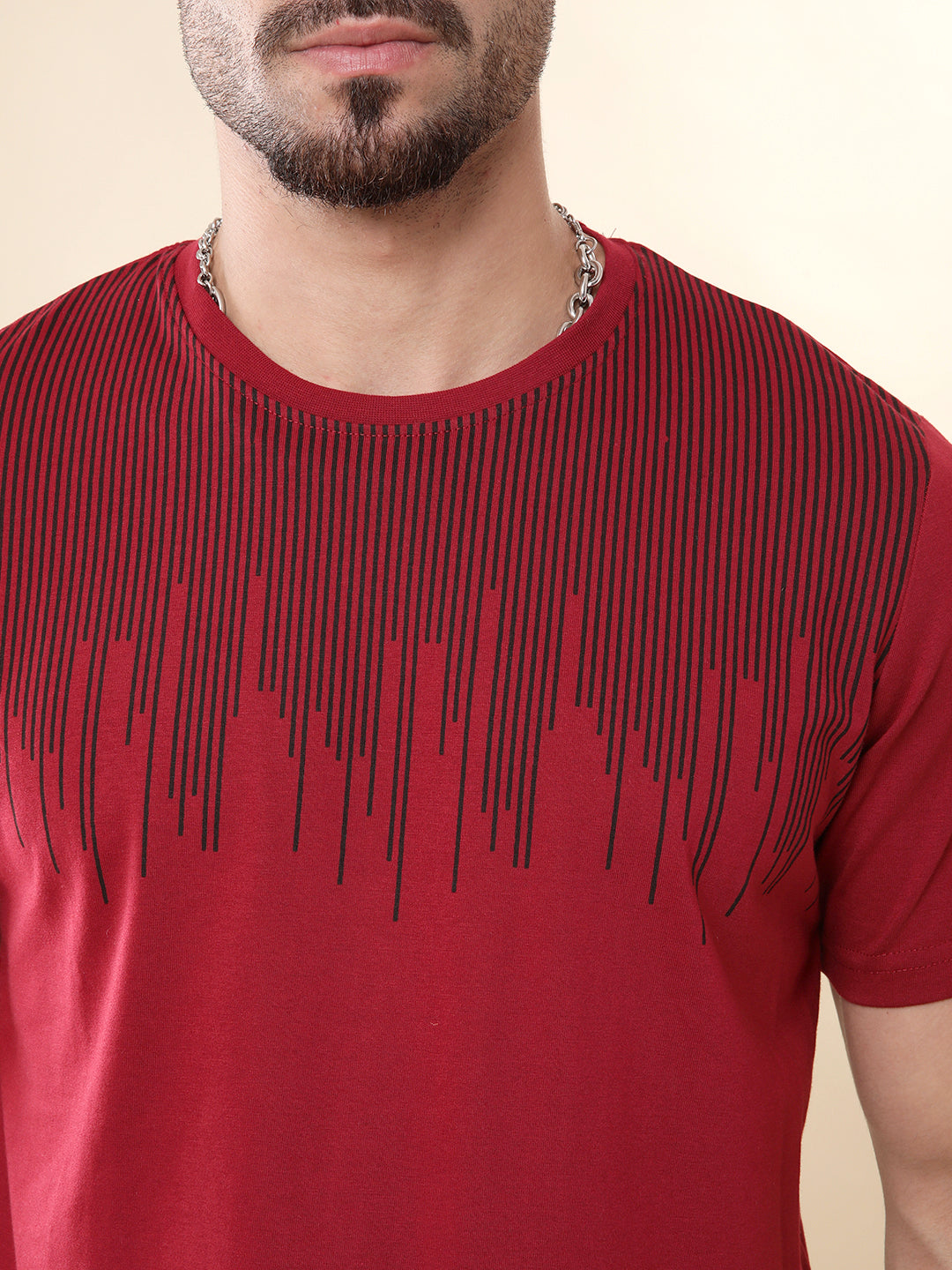 Red Drip Printed Casual T-Shirt