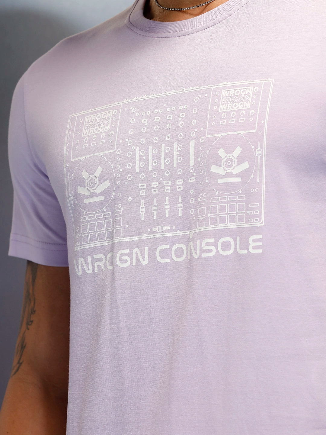 Men's Graphic Printed Slim Fit Casual T-Shirt | Purple