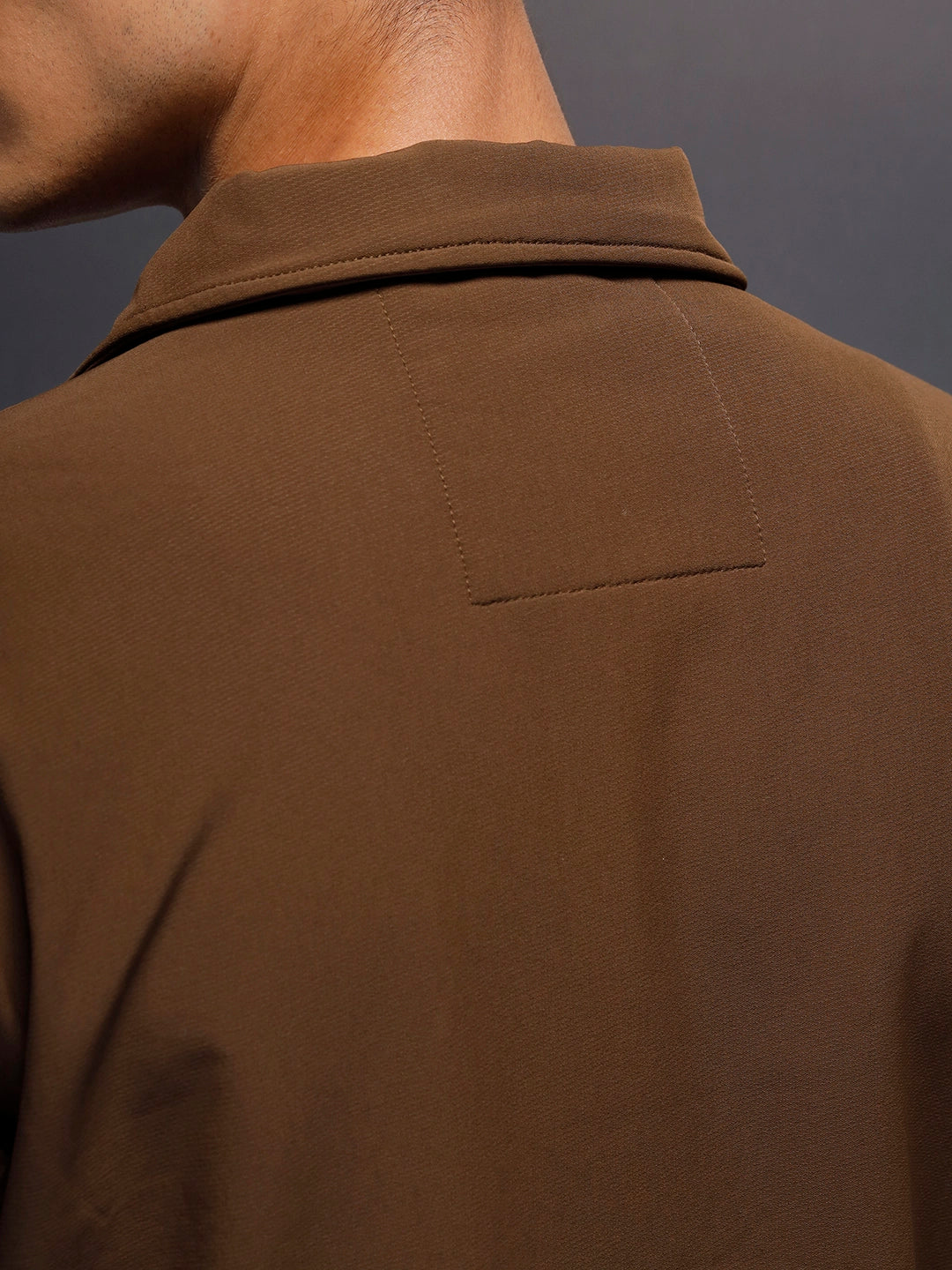 Men's Regular Fit Zip-up Jacket  | Brown