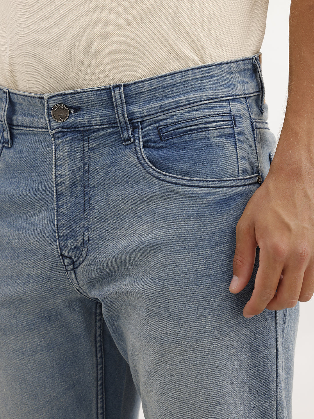 Faded Straight Fit Denim Jeans | Light Blue