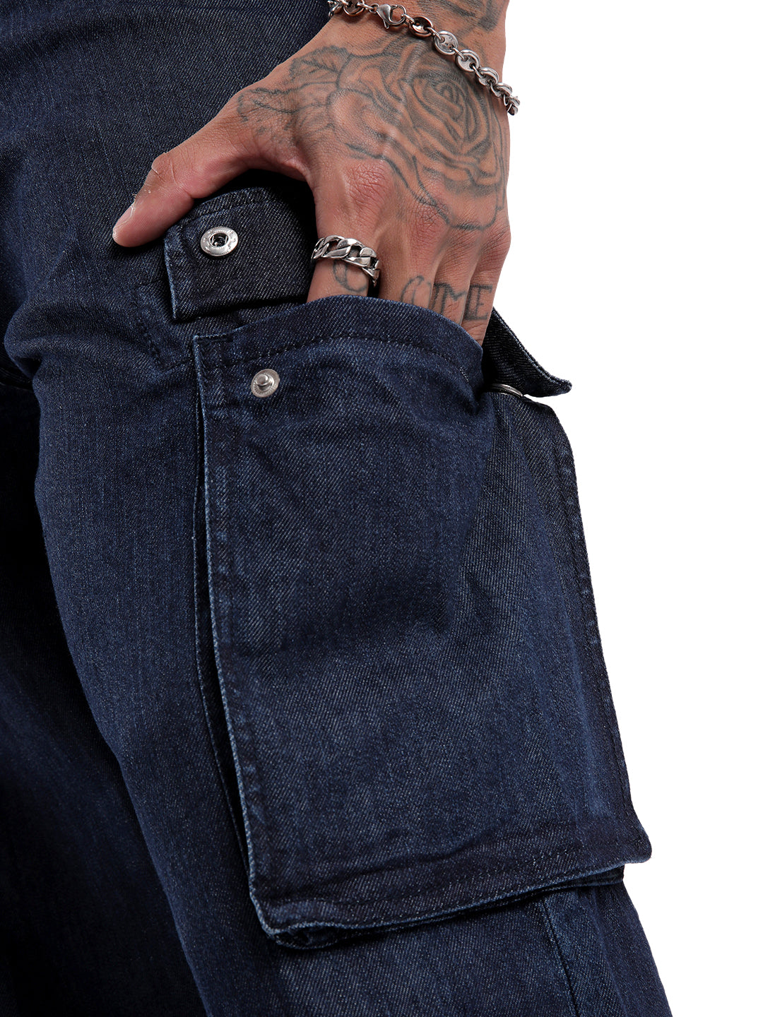 Loose Fit Blue Cargo Jeans